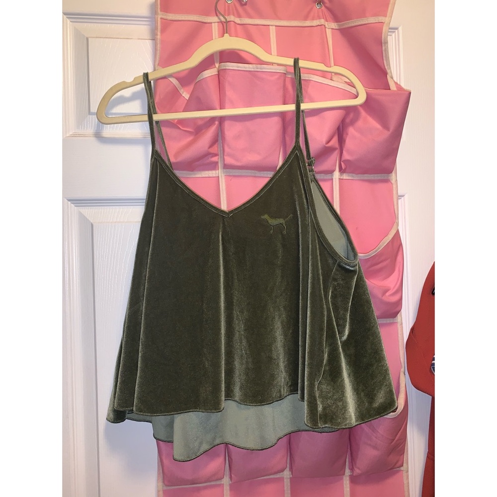 NWOT Size L Green PINK Crop Top